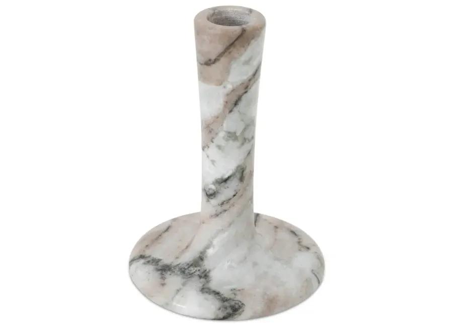 East Tall Candle Holder Brown Torrent Marble