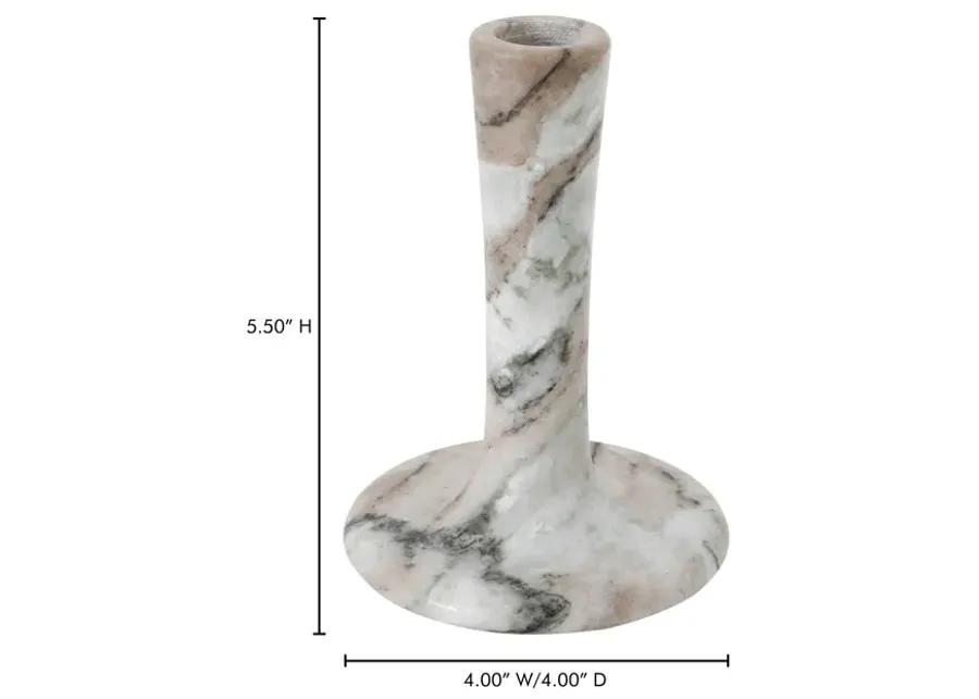 East Tall Candle Holder Brown Torrent Marble