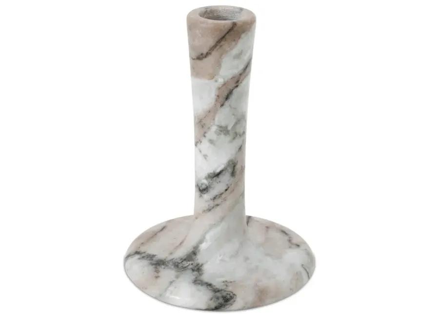 East Tall Candle Holder Brown Torrent Marble