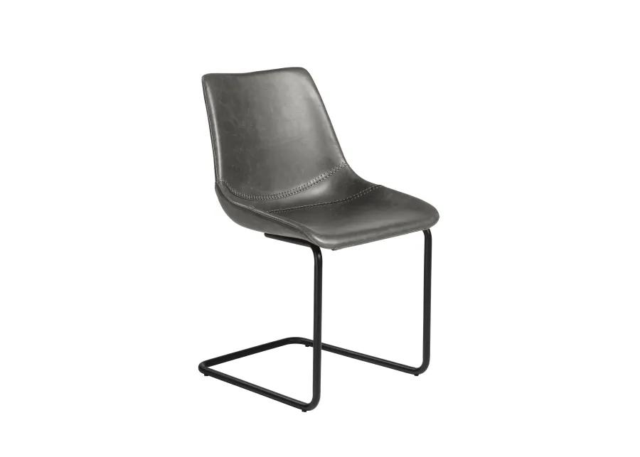 Flynn Side Chair in Vintage Gray with Black Steel Legs - Set of 2