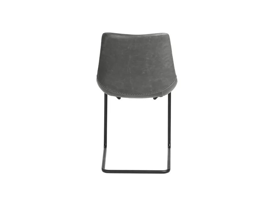 Flynn Side Chair in Vintage Gray with Black Steel Legs - Set of 2