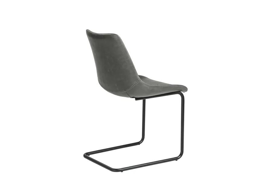 Flynn Side Chair in Vintage Gray with Black Steel Legs - Set of 2