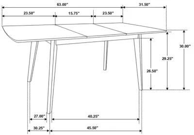 Alfredo Dining Room Set Natural Walnut and Grey