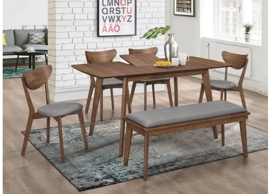 Alfredo Dining Room Set Natural Walnut and Grey