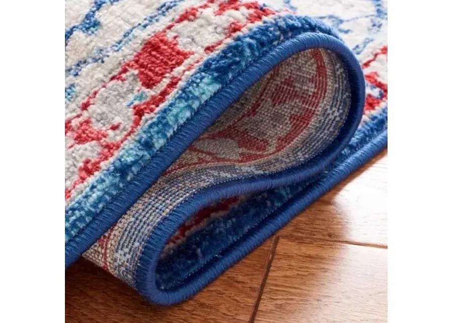 Brentwood 851 Navy / Red 3' X 5' Small Rectangle Powerloomed Rug