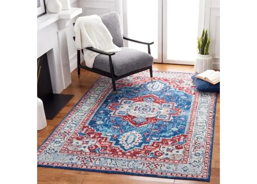 Brentwood 851 Navy / Red 3' X 5' Small Rectangle Powerloomed Rug