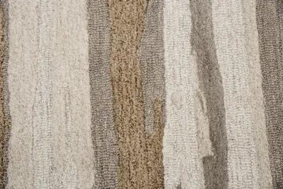 Vogue Beige Abstract Wool 2'6" x 8' Runner Rug