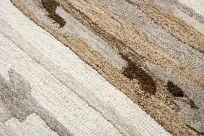 Vogue Beige Abstract Wool 2'6" x 8' Runner Rug