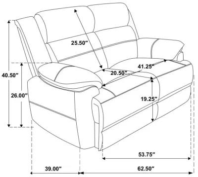 Ellington 2-piece Upholstered Padded Arm Sofa Set Dark Brown