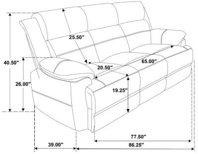 Ellington 2-piece Upholstered Padded Arm Sofa Set Dark Brown