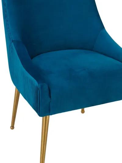 Beatrix Pleated Navy Velvet Side Chair