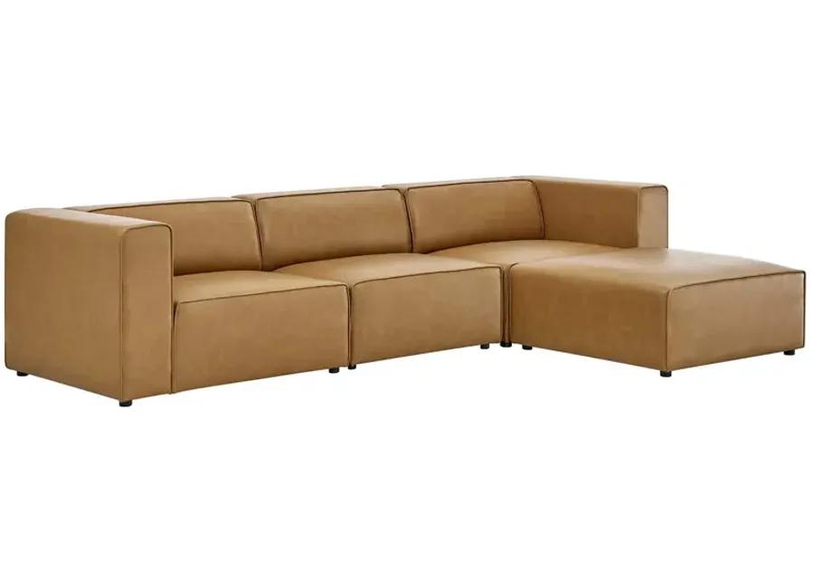 Mingle Vegan Leather Sofa and Ottoman Set