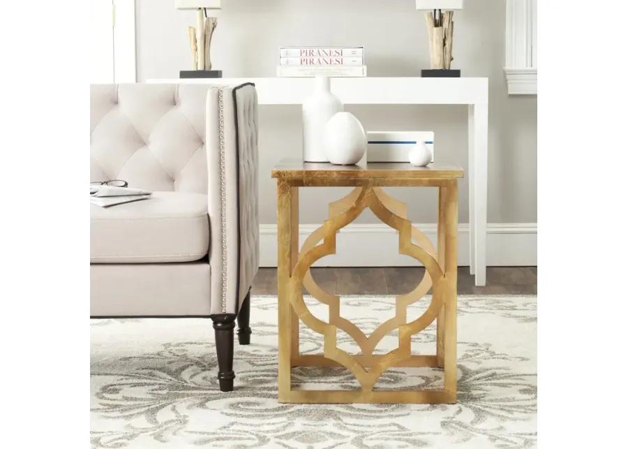 MILO TRELLIS GOLD LEAF END TABLE