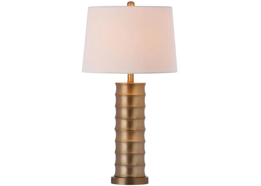 Linus 28.5-Inch H Brass Column Table Lamp - Set of 2