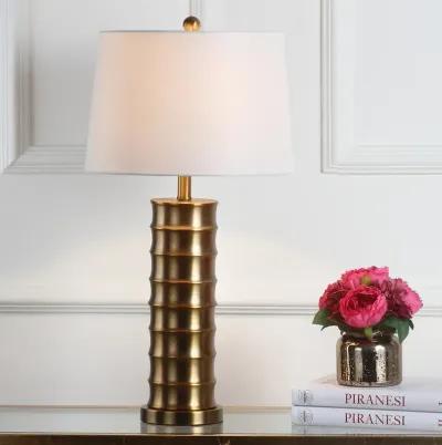 Linus 28.5-Inch H Brass Column Table Lamp - Set of 2