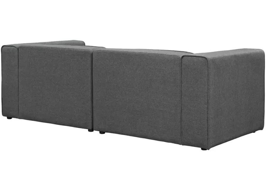 Mingle 2 Piece Upholstered Fabric Sectional Sofa Set