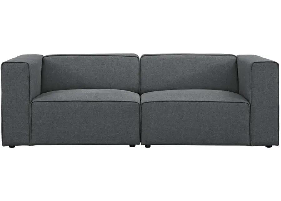 Mingle 2 Piece Upholstered Fabric Sectional Sofa Set