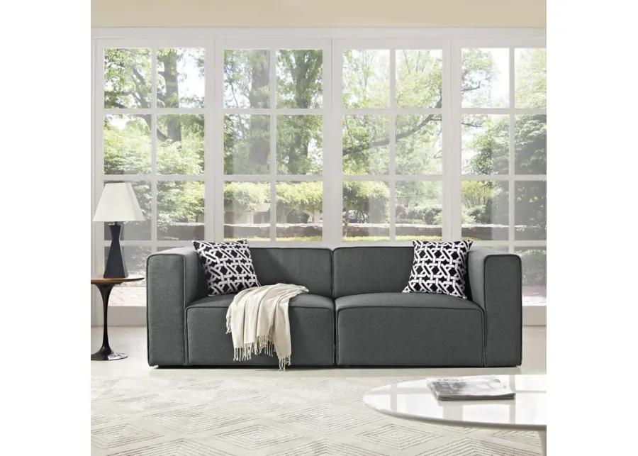 Mingle 2 Piece Upholstered Fabric Sectional Sofa Set