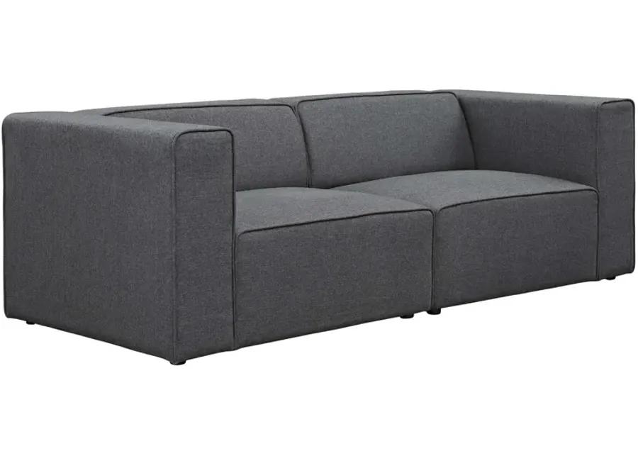 Mingle 2 Piece Upholstered Fabric Sectional Sofa Set