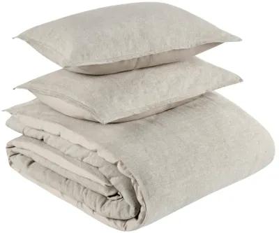 Talia Natural 3pc Queen Duvet Set