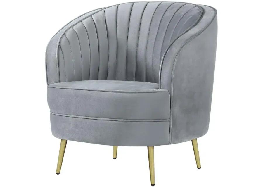 Sophia Upholstered Chair Grey and Gold