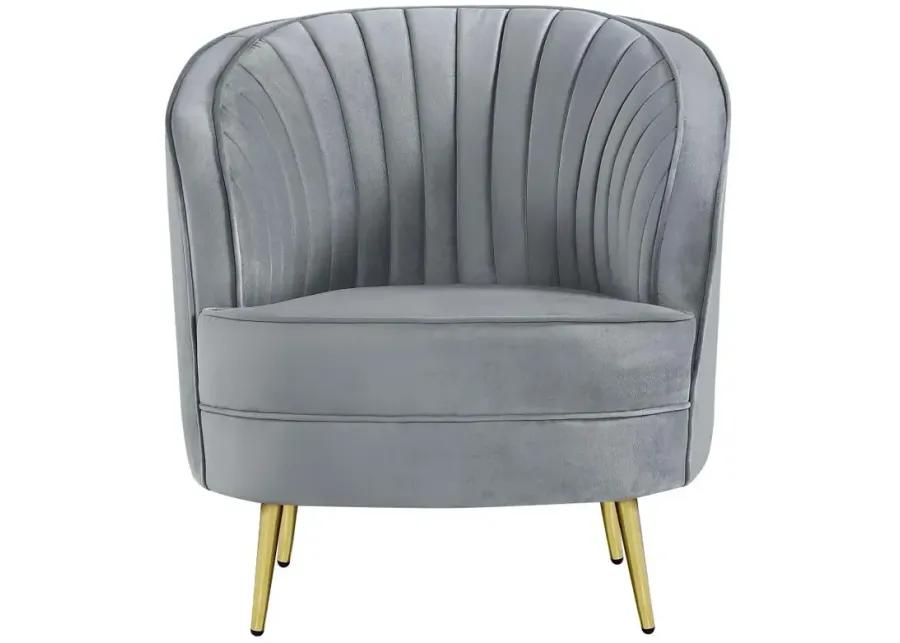 Sophia Upholstered Chair Grey and Gold