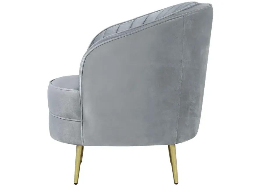 Sophia Upholstered Chair Grey and Gold