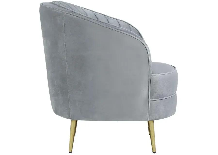 Sophia Upholstered Chair Grey and Gold