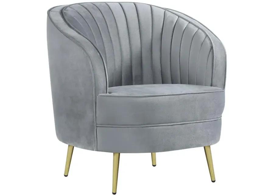 Sophia Upholstered Chair Grey and Gold