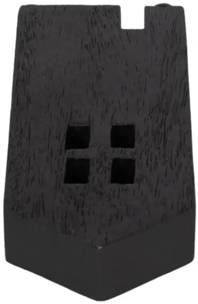 8" Wood House Decor, Black