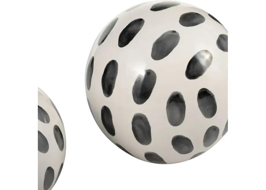 Cer, S/3 4/5/6" Spotted Orbs, Blk/wht