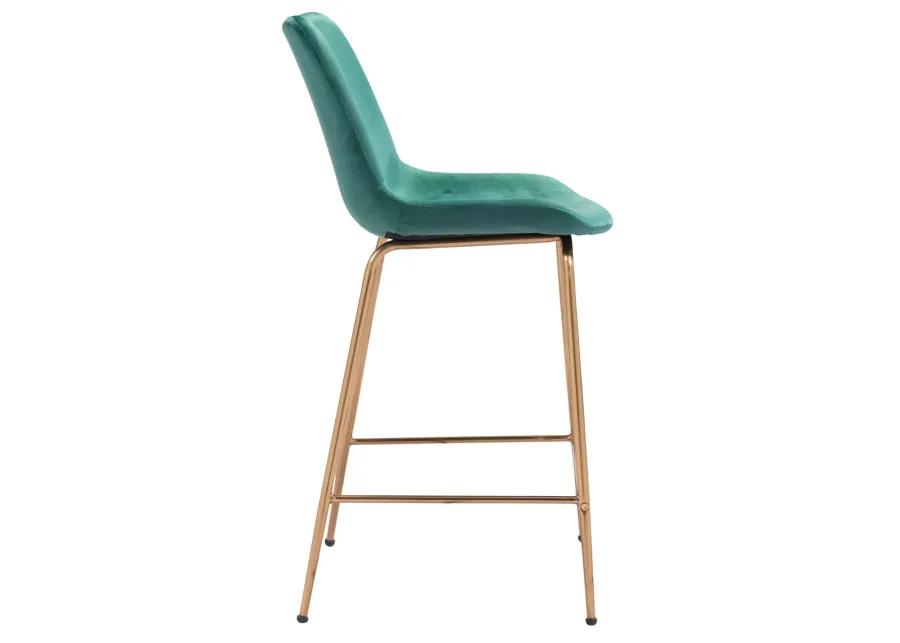 Tony Counter Stool Green & Gold