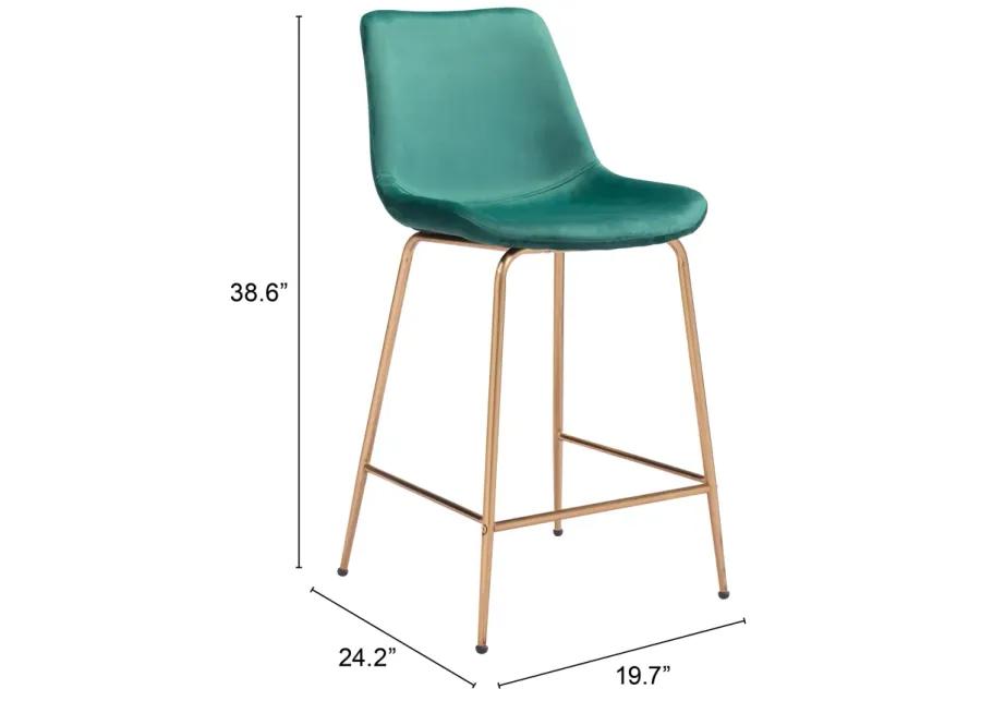 Tony Counter Stool Green & Gold