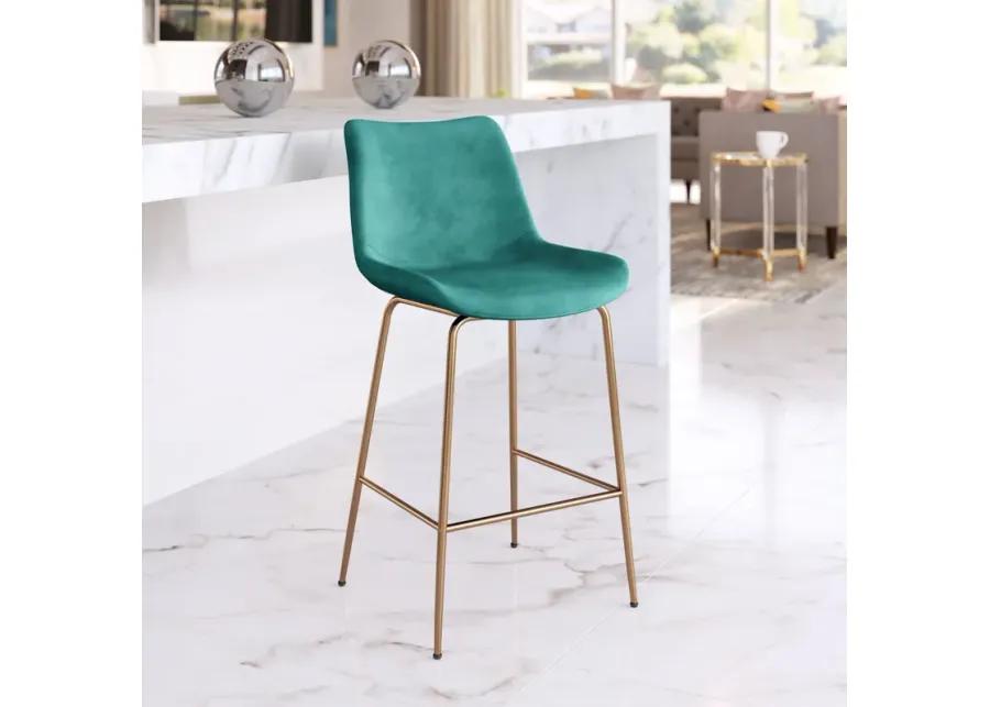 Tony Counter Stool Green & Gold