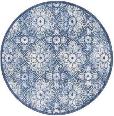 Brentwood 862 Navy / Creme 6'-7" X 6'-7" Round Round Powerloomed Rug