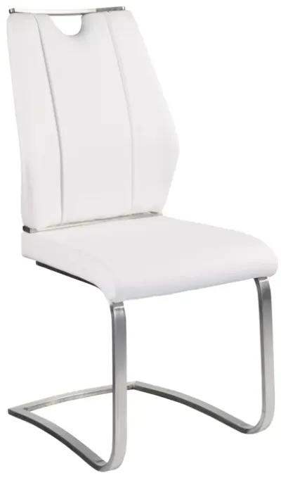 Lexington Side Chair in White and Brushed Stainless Steel - Set of 2