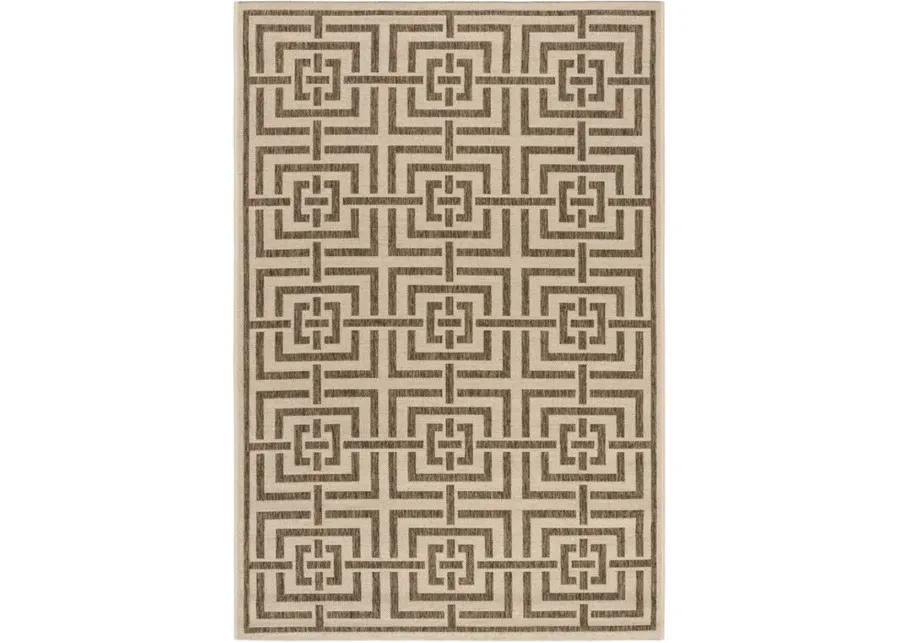 LINDEN 128 Collection LND128C-5 Cream / Beige 5'-3" X 7'-6"