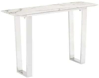 Atlas Console Table White & Silver