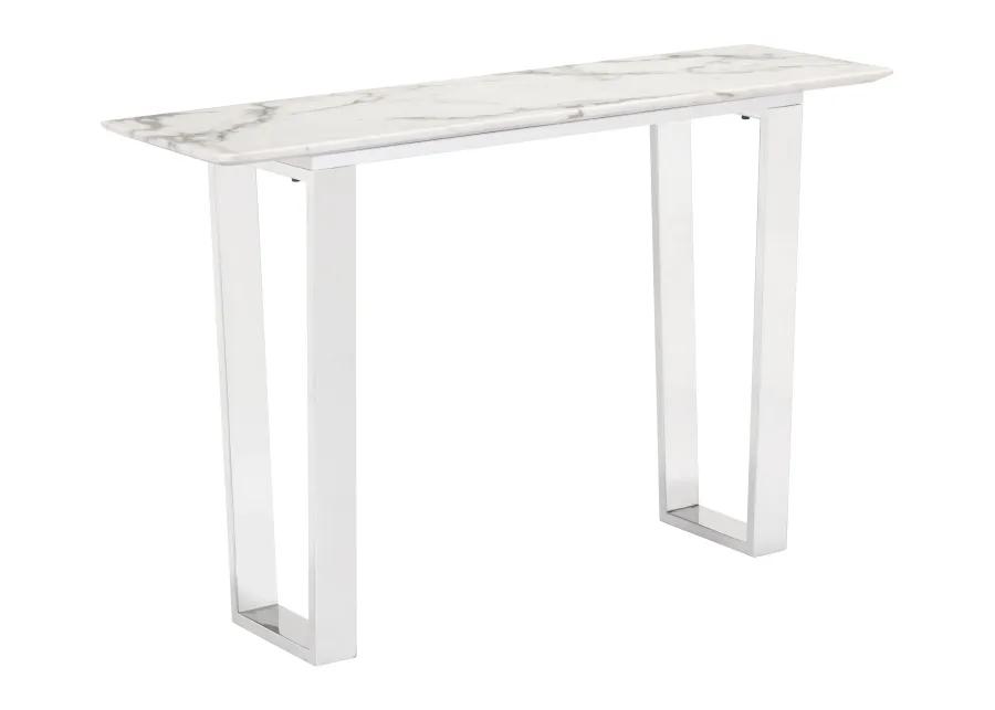 Atlas Console Table White & Silver