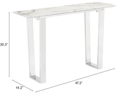 Atlas Console Table White & Silver