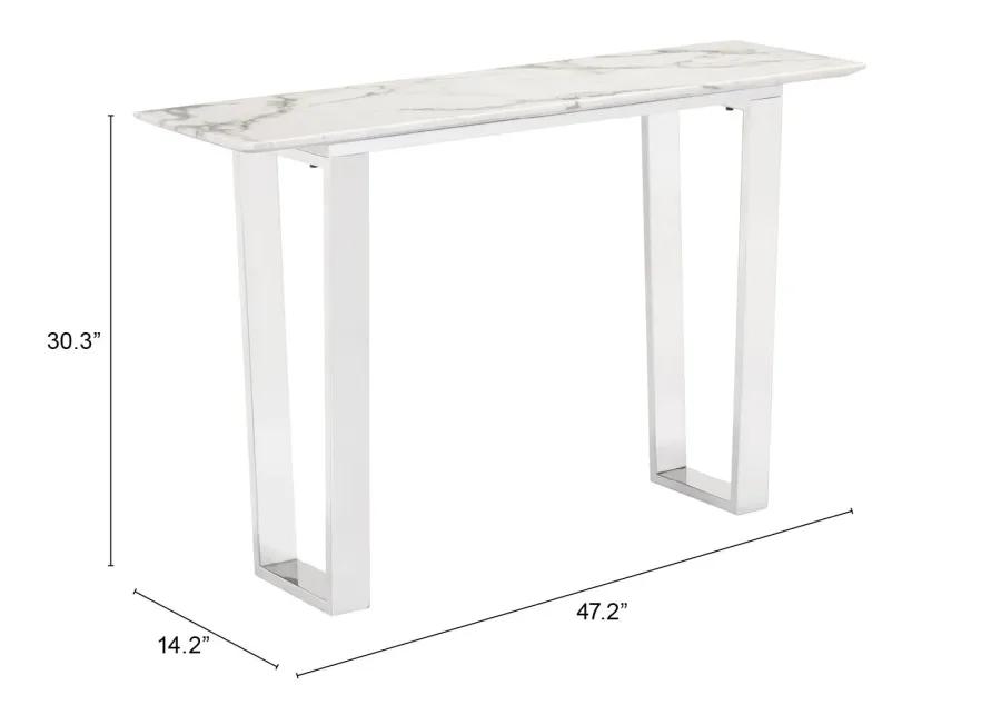 Atlas Console Table White & Silver