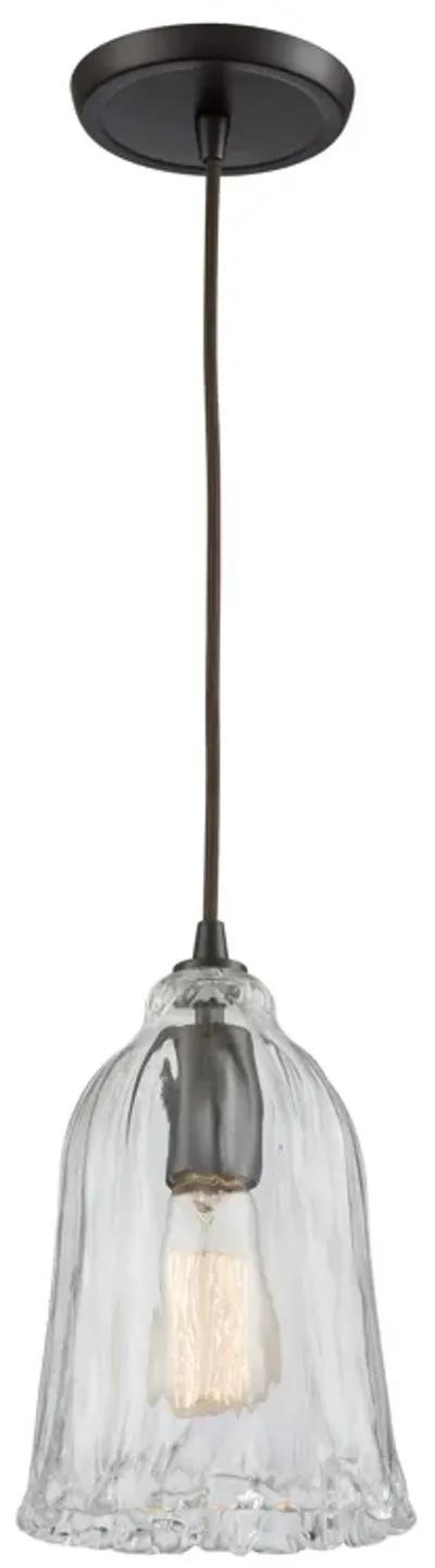 Hand Formed Glass 6" Wide 1-Light Mini Pendant - Oil Rubbed Bronze