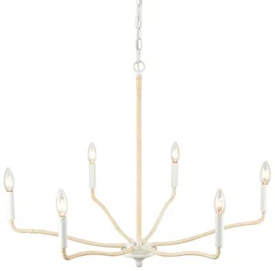 Breezeway 31'' High 6-Light Chandelier - White Coral