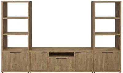 Tabby 3-Shelf Engineered Wood Media Tower Mango