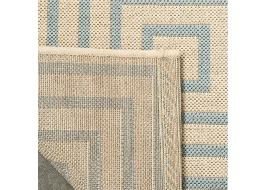 LINDEN 123 Collection LND123L-6SQ Cream / Aqua 6'-7" X 6'-7" Square