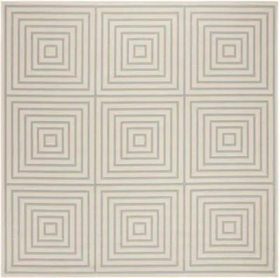 LINDEN 123 Collection LND123L-6SQ Cream / Aqua 6'-7" X 6'-7" Square