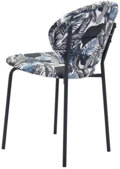 Clyde Dining Chair (Set of 2) Leaf Print & Black