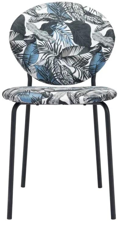 Clyde Dining Chair (Set of 2) Leaf Print & Black