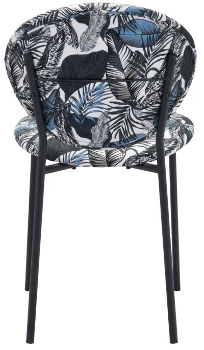 Clyde Dining Chair (Set of 2) Leaf Print & Black