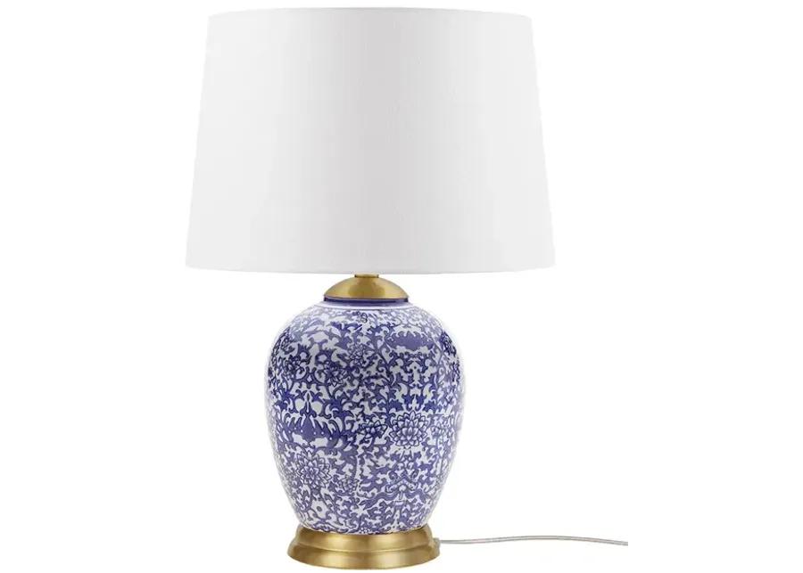 Blue Ceramic Ginger Jar Table Lamp